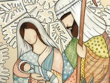 Carregar imagem no visualizador da galeria, Presépio de cerâmica, Quadro de presépio, azulejo pintado á mão, pintura de presépio, painel de azulejo, religioso, arte em azulejo, Natal