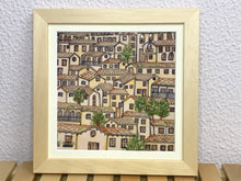 Carregar imagem no visualizador da galeria, Quadro com Pintura Naif, com Moldura de Madeira, Pintura em Azulejo, Arte Naif, pintado à Mão, Decoração, Edição limitada, Pequeno 24x24cm