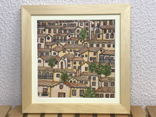 Carregar imagem no visualizador da galeria, Quadro com Pintura Naif, com Moldura de Madeira, Pintura em Azulejo, Arte Naif, pintado à Mão, Decoração, Edição limitada, Pequeno 24x24cm