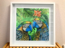 Carregar imagem no visualizador da galeria, Quadro de Araras, pintura acrilica, tela emoldurada