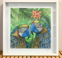 Carregar imagem no visualizador da galeria, Quadro de Araras, pintura acrilica, tela emoldurada