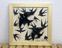 Carregar imagem no visualizador da galeria, Quadro Azulejo e Andorinhas, Clássica- 24x24cm
