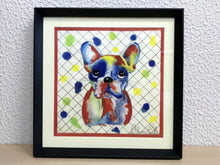 Carregar imagem no visualizador da galeria, Quadro com ilustração, com Moldura, Cachorro Buldogue, Pop Art, Arte para Pendura, Fine art, Gravura, reprodução, Arte Impressa, Giclée
