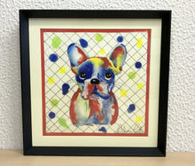 Carregar imagem no visualizador da galeria, Quadro com ilustração, com Moldura, Cachorro Buldogue, Pop Art, Arte para Pendura, Fine art, Gravura, reprodução, Arte Impressa, Giclée