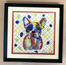 Carregar imagem no visualizador da galeria, Quadro com ilustração, com Moldura, Cachorro Buldogue, Pop Art, Arte para Pendura, Fine art, Gravura, reprodução, Arte Impressa, Giclée