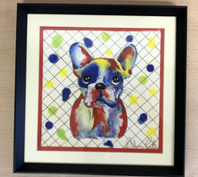 Carregar imagem no visualizador da galeria, Quadro com ilustração, com Moldura, Cachorro Buldogue, Pop Art, Arte para Pendura, Fine art, Gravura, reprodução, Arte Impressa, Giclée