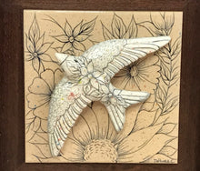 Carregar imagem no visualizador da galeria, Quadro Andorinha, Pintura á mão, Azulejo Português, Decoração, Cultura e Tradicional portuguesa, Andorinha Portuguesa, cerâmica Portuguesa