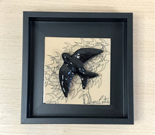 Carregar imagem no visualizador da galeria, Quadro Andorinha, Pintura à mão, Azulejo Português, Decoração, Cultura e Tradicional portuguesa, Andorinha Portuguesa, cerâmica Portuguesa,