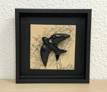 Carregar imagem no visualizador da galeria, Quadro Andorinha, Pintura à mão, Azulejo Português, Decoração, Cultura e Tradicional portuguesa, Andorinha Portuguesa, cerâmica Portuguesa,