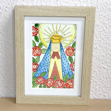 Carregar imagem no visualizador da galeria, Quadrinho Pintado à Mão em Aguarela, com Moldura, Pintura Nossa Senhora, Pequena Moldura, Pintura em Papel, Aquarela, Santa, religioso, arte