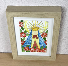 Carregar imagem no visualizador da galeria, Quadrinho Pintado à Mão em Aguarela, com Moldura, Pintura Nossa Senhora, Pequena Moldura, Pintura em Papel, Aquarela, Santa, religioso, arte