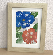 Carregar imagem no visualizador da galeria, Quadrinho Pintado á Mão em Aguarela, com Moldura, Pintura floral, Pequena Moldura, Arte Decorativa, Pintura em Papel, Aquarela, flores