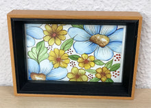 Carregar imagem no visualizador da galeria, Quadrinho Pintado á Mão em Aguarela, com Moldura, Pintura floral, Pequena Moldura, Arte Decorativa, Pintura em Papel, Aquarela, flores
