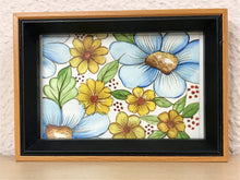 Carregar imagem no visualizador da galeria, Quadrinho Pintado á Mão em Aguarela, com Moldura, Pintura floral, Pequena Moldura, Arte Decorativa, Pintura em Papel, Aquarela, flores