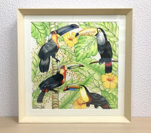 Carregar imagem no visualizador da galeria, Ilustração Pássaros Tropical, Tucanos, floresta, Quadro, Decoração, Reprodução do Original, Edição Limitada, Número de série, Médio, Giclée