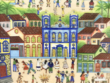 Carregar imagem no visualizador da galeria, Ilustração Naif, Arte Naif, Pintura de Casinhas, Quadro Decorativo, Reprodução Original, Edição Limitada, Número de série, Fineart, Giclée