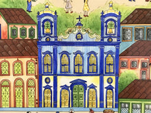 Carregar imagem no visualizador da galeria, Ilustração Naif, Arte Naif, Pintura de Casinhas, Quadro Decorativo, Reprodução Original, Edição Limitada, Número de série, Fineart, Giclée