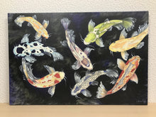 Carregar imagem no visualizador da galeria, Quadro com Pintura de Carpas, Tela impressa de Carpas, Quadro em Tela, Impressão em Tela, Arte, Natureza, Carpas