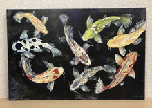 Carregar imagem no visualizador da galeria, Quadro com Pintura de Carpas, Tela impressa de Carpas, Quadro em Tela, Impressão em Tela, Arte, Natureza, Carpas