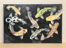 Carregar imagem no visualizador da galeria, Quadro com Pintura de Carpas, Tela impressa de Carpas, Quadro em Tela, Impressão em Tela, Arte, Natureza, Carpas