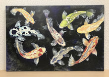 Carregar imagem no visualizador da galeria, Quadro com Pintura de Carpas, Tela impressa de Carpas, Quadro em Tela, Impressão em Tela, Arte, Natureza, Carpas