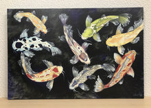 Carregar imagem no visualizador da galeria, Quadro com Pintura de Carpas, Tela impressa de Carpas, Quadro em Tela, Impressão em Tela, Arte, Natureza, Carpas