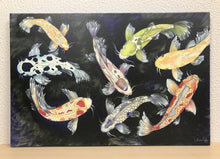 Carregar imagem no visualizador da galeria, Quadro com Pintura de Carpas, Tela impressa de Carpas, Quadro em Tela, Impressão em Tela, Arte, Natureza, Carpas