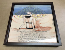 Carregar imagem no visualizador da galeria, Quadro de Azulejo, Pintado à mão, com Moldura de Madeira, Decoração, Música Garota de Ipanema, Arte e Cultura, Clássico, Brasileiro, Pequeno