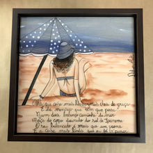 Carregar imagem no visualizador da galeria, Quadro de Azulejo, Pintado à mão, com Moldura de Madeira, Decoração, Música Garota de Ipanema, Arte e Cultura, Clássico, Brasileiro, Pequeno