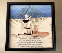 Carregar imagem no visualizador da galeria, Quadro de Azulejo, Pintado à mão, com Moldura de Madeira, Decoração, Música Garota de Ipanema, Arte e Cultura, Clássico, Brasileiro, Pequeno