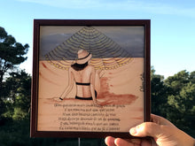 Carregar imagem no visualizador da galeria, Quadro de Azulejo, Pintado à mão, com Moldura de Madeira, Decoração, Música Garota de Ipanema, Arte e Cultura, Clássico, Brasileiro, Pequeno