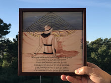 Carregar imagem no visualizador da galeria, Quadro de Azulejo, Pintado à mão, com Moldura de Madeira, Decoração, Música Garota de Ipanema, Arte e Cultura, Clássico, Brasileiro, Pequeno