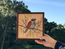 Carregar imagem no visualizador da galeria, Cópia de Quadro de Azulejo, Pintado à Mão, com modura, Pintura Original, Natureza, Pássaro, Decoração, Arte, Tropical, Floresta, Ave, pássaro colorido