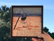 Carregar imagem no visualizador da galeria, Quadro de Azulejo, Pintado à mão, com Moldura de Madeira, Decoração, Música Garota de Ipanema, Arte e Cultura, Clássico, Brasileiro, Pequeno