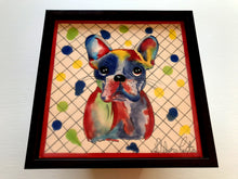 Carregar imagem no visualizador da galeria, Quadro de Azulejo, Pintado à Mão, Pintura Pop, com Moldura, Pintura Original, Cachorro Buldogue, Pop Art, Decoração, Arte para Pendura