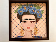 Carregar imagem no visualizador da galeria, Quadro de Azulejo, Pintado à Mão, com Moldura, Pintura Original, Frida kahlo, Pop Art, Decoração, Arte para Pendura,