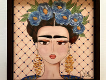 Carregar imagem no visualizador da galeria, Quadro de Azulejo, Pintado à Mão, com Moldura, Pintura Original, Frida kahlo, Pop Art, Decoração, Arte para Pendura,