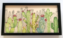 Carregar imagem no visualizador da galeria, Quadro com ilustração, com Moldura, Cactos, Pop Art, Decoração, Arte para Pendura, Fine art, Gravura, reprodução, Arte Impressa, Giclée