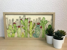Carregar imagem no visualizador da galeria, Quadro com ilustração, com Moldura, Cactos, Pop Art, Decoração, Arte para Pendura, Fine art, Gravura, reprodução, Arte Impressa, Giclée