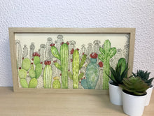 Carregar imagem no visualizador da galeria, Quadro com ilustração, com Moldura, Cactos, Pop Art, Decoração, Arte para Pendura, Fine art, Gravura, reprodução, Arte Impressa, Giclée