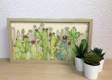 Carregar imagem no visualizador da galeria, Quadro com ilustração, com Moldura, Cactos, Pop Art, Decoração, Arte para Pendura, Fine art, Gravura, reprodução, Arte Impressa, Giclée