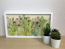 Carregar imagem no visualizador da galeria, Quadro com ilustração, com Moldura, Cactos, Pop Art, Decoração, Arte para Pendura, Fine art, Gravura, reprodução, Arte Impressa, Giclée
