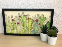 Carregar imagem no visualizador da galeria, Quadro com ilustração, com Moldura, Cactos, Pop Art, Decoração, Arte para Pendura, Fine art, Gravura, reprodução, Arte Impressa, Giclée