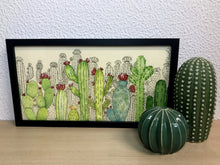 Carregar imagem no visualizador da galeria, Quadro com ilustração, com Moldura, Cactos, Pop Art, Decoração, Arte para Pendura, Fine art, Gravura, reprodução, Arte Impressa, Giclée