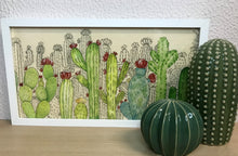 Carregar imagem no visualizador da galeria, Quadro com ilustração, com Moldura, Cactos, Pop Art, Decoração, Arte para Pendura, Fine art, Gravura, reprodução, Arte Impressa, Giclée