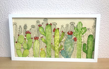 Carregar imagem no visualizador da galeria, Quadro com ilustração, com Moldura, Cactos, Pop Art, Decoração, Arte para Pendura, Fine art, Gravura, reprodução, Arte Impressa, Giclée