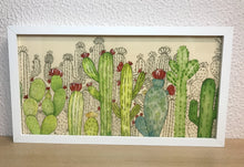 Carregar imagem no visualizador da galeria, Quadro com ilustração, com Moldura, Cactos, Pop Art, Decoração, Arte para Pendura, Fine art, Gravura, reprodução, Arte Impressa, Giclée