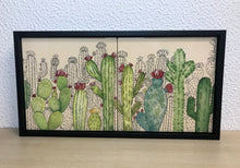 Carregar imagem no visualizador da galeria, Quadro de Azulejo, Pintado à Mão, com Moldura, Pintura Original, Cactos, Pop Art, Decoração, Arte para Pendura, Natureza,