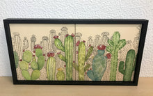 Carregar imagem no visualizador da galeria, Quadro de Azulejo, Pintado à Mão, com Moldura, Pintura Original, Cactos, Pop Art, Decoração, Arte para Pendura, Natureza,