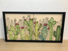 Carregar imagem no visualizador da galeria, Quadro de Azulejo, Pintado à Mão, com Moldura, Pintura Original, Cactos, Pop Art, Decoração, Arte para Pendura, Natureza,